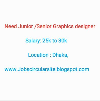 Looking Graphics design jobs? Need Graphic Designer. Salary 25k to 30k