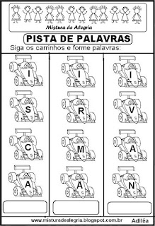 Atividades de alfabetização, Formando palavras 