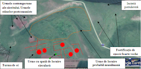 Structuri circulare la Căciulați-Cealmagea (modelare personală a reprezentării Google Earth)
