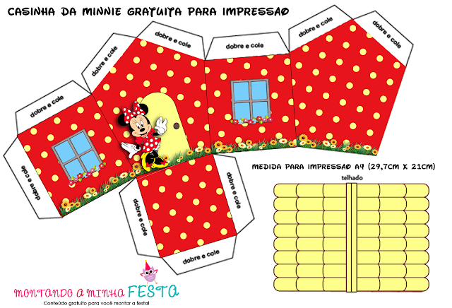 Casa de Minnie para Imprimir Grais.