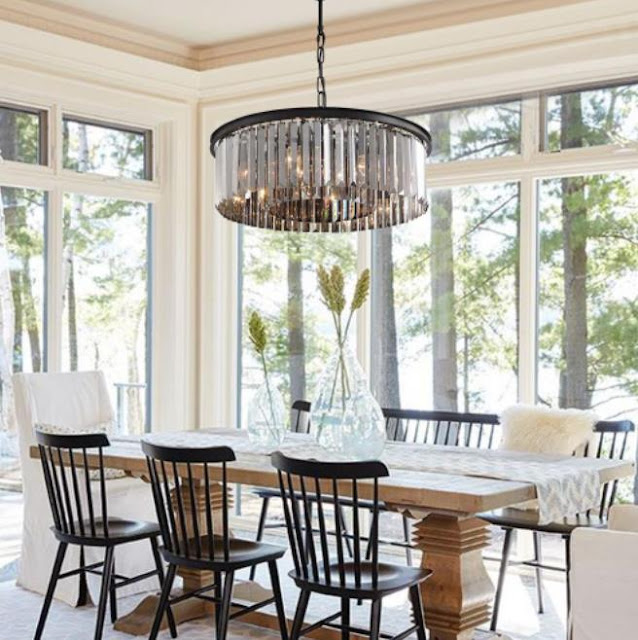 Farmhouse chandeliers come in a variety of styles, from urban to rustic