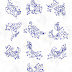 Decorative Birds blue print