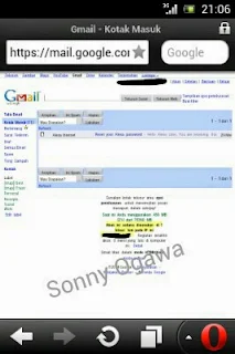 cara membuka gmail tampilan deskop di opera mini