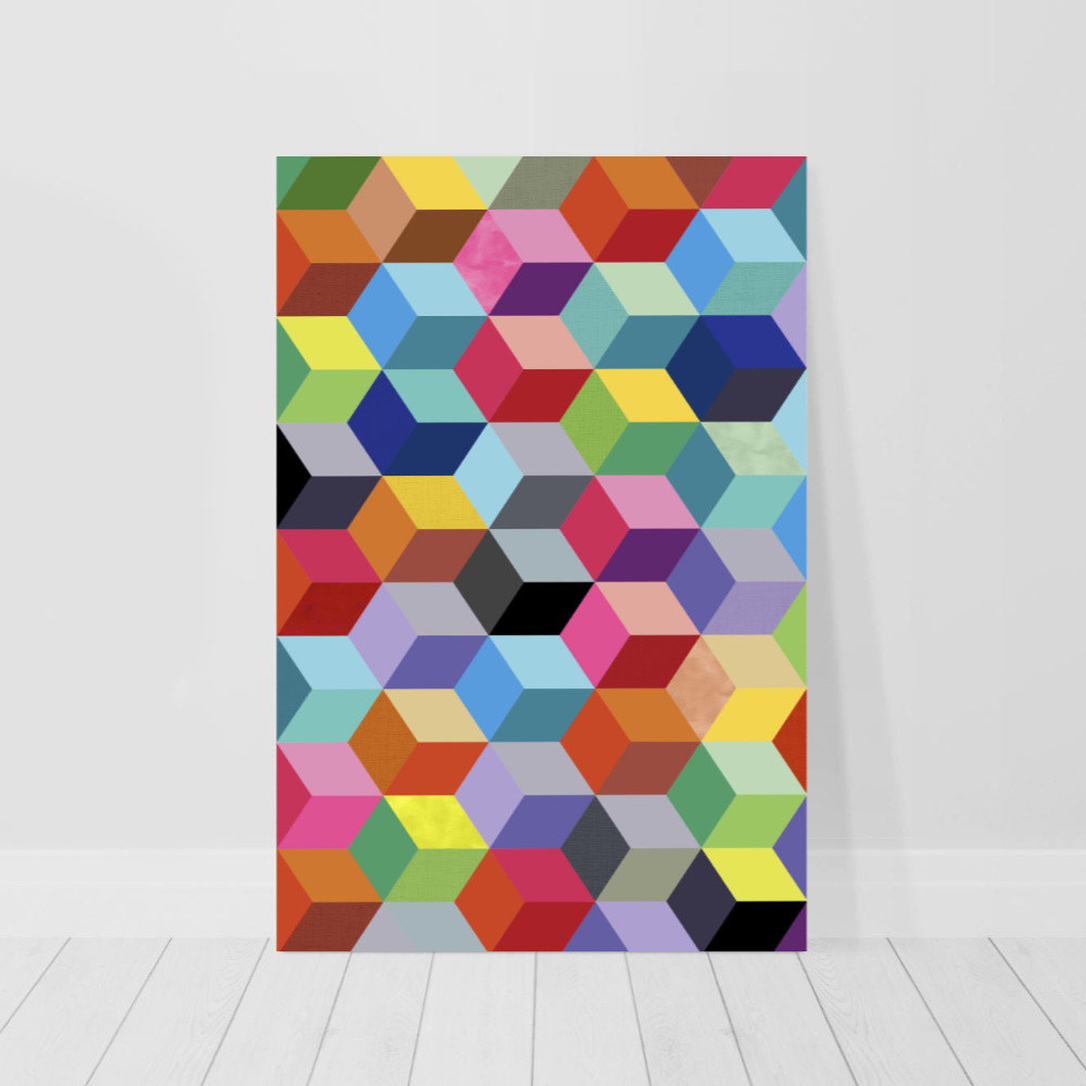 Geometric cube print