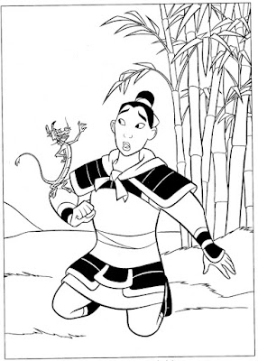 Desenhos para Colorir da Mulan – Imagens para imprimir Disney