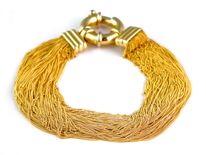 Thick gold bracelet