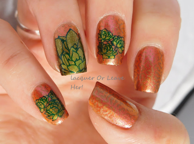 Desert Cactus Delight with Nail Hoot Summer's Demise + UberChic Beauty Succulents & 6-03