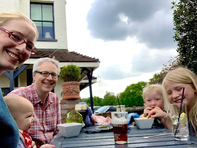 Family birthday trip to the pub for snacks