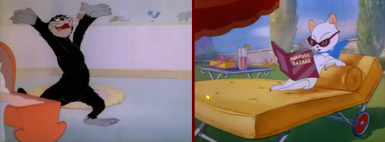 Tom and Jerry, Butch and Toodles Galore in their first appearances, 1943 - 1946