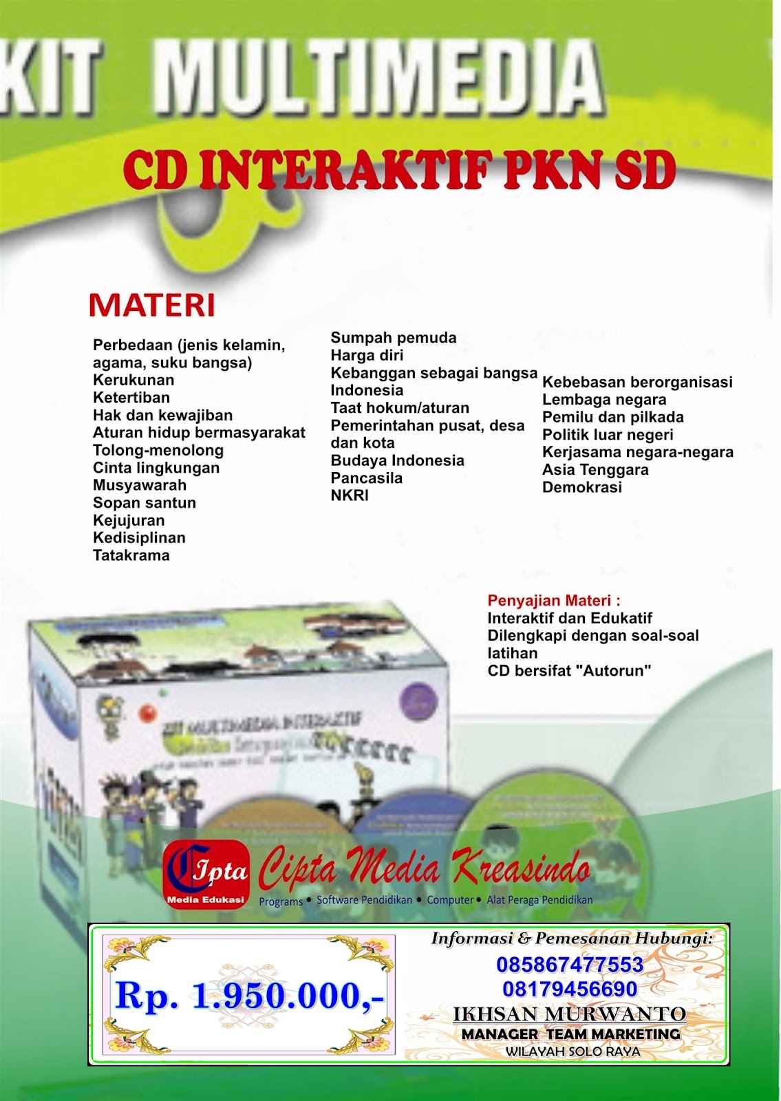 CD PEMBELAJARAN INTERAKTIF SD/MI: CD PEMBELAJARAN ANIMASI 