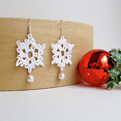 free crochet pattern snowflake earrings