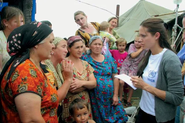 Angelina Jolie working with Refugees