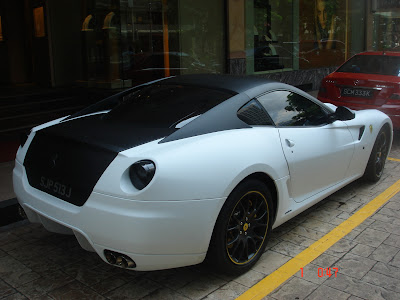 FerrariSpotting Matte Black and White 599 GTB in Singapore