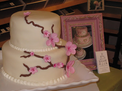 Cherry Blossom cake by Diane Mora Cakes Handmade flowers on chocolate 