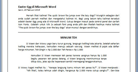 Soal Praktek Microsoft Word Kelas X ID Aplikasi