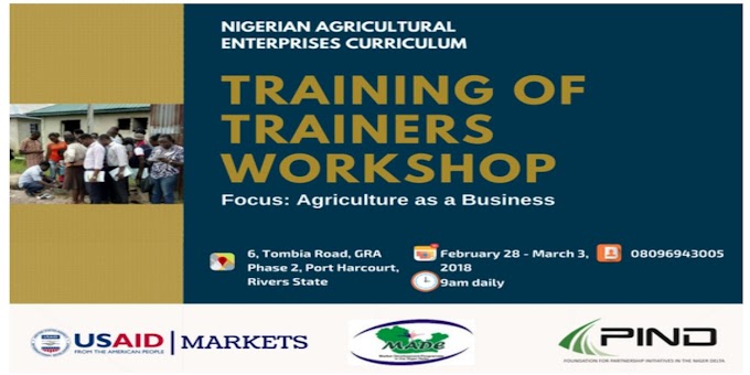 PIND/Market Development Programme Training-of-Trainers Workshop for Farmers in the Niger Delta