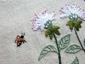 Sadako Totsuka - Herb embroidery on linen
