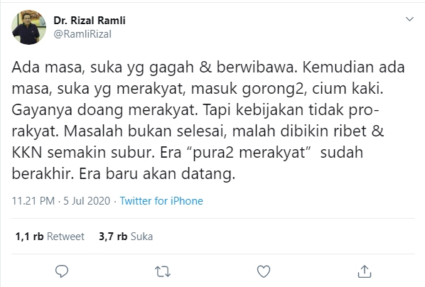 Pemimpin Masuk Gorong-gorong Rizal Ramli