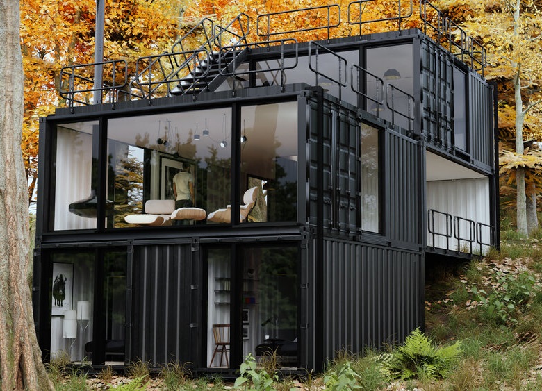 Shipping Container Homes & Buildings: Modular Shipping Container Home on  Steep Slope, Marin, California