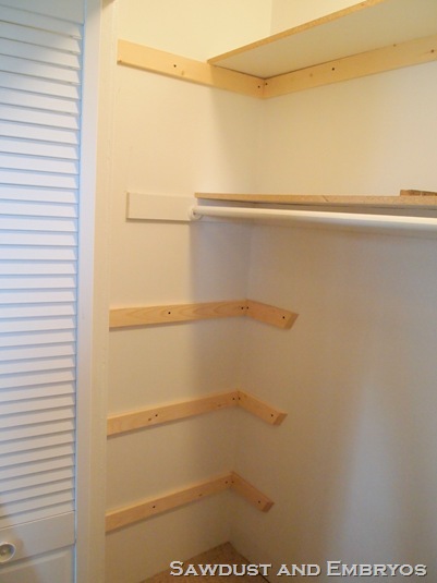 wood-puttied all the screw holes, primed, and painted white.