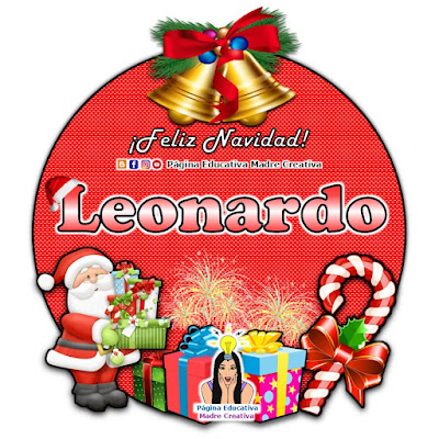 Nombre Leonardo - Cartelito por Navidad