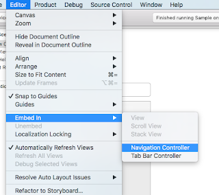 Editor -> Embed In -> Navigation Controller. 