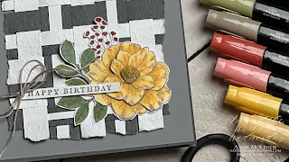 Cottage Rose card with paper weaving for AWOW Sketch 102 (banner) | Nature's INKspirations by Angie McKenzie