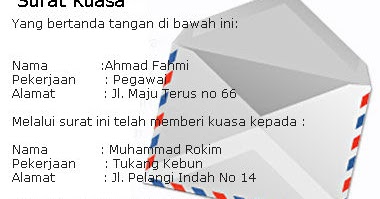 Contoh Surat Kuasa Lengkap yang Baik dan Benar 2016