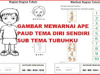 Gambar Mewarnai APE PAUD Tema Diri Sendiri Sub Tema Tubuhku Semester 1