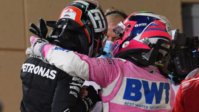 George Russel i Sergio Perez F1 Sakhir Grand Prix 2020