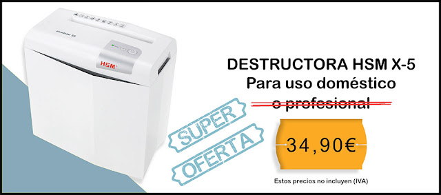 Oferta del mes destructora de papel doméstica