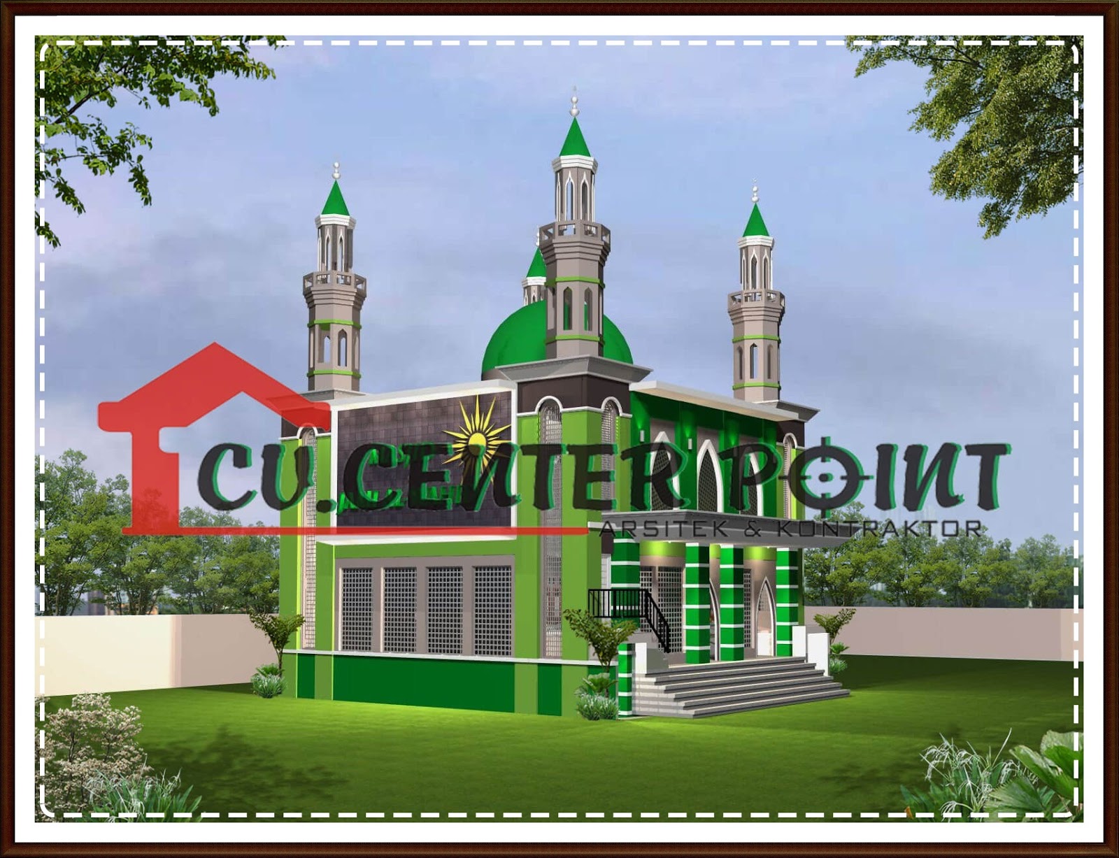 Jasa Gambar Rumah Di Banjarbaru Fasade Masjid Klasik Mediteran 2