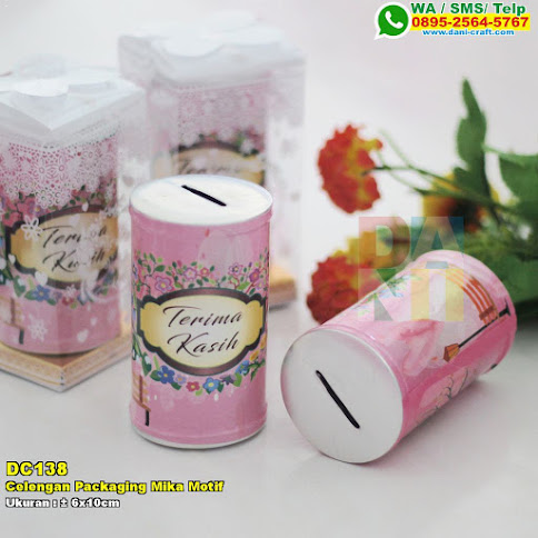 Celengan Packaging Mika Motif  Souvenir Pernikahan