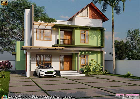 Front View of Modern 4-Bedroom House Elevation