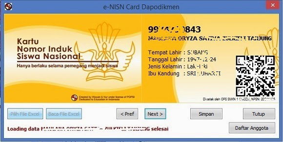 E-NISN CARD UNTUK DAPODIKMEN