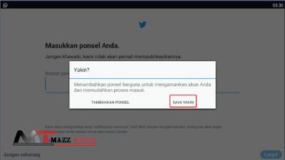 panduan cara mendaftar twitter via aplikasi Android 