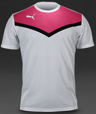 Desain Jersey Futsal Puma Warna Putih Pink Keren