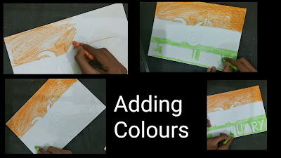 Republic day drawing, Republic Day images ,2019 republic day ,how to draw poster drawing for Republic Day ,School drawing ,Soft Board drawing, easy drawing for kids, step by step tutorial ,oil pastel drawing for Republic Day