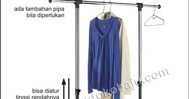  Rak Gantungan Baju 4 Roda GRACE FASHION MANEKIN