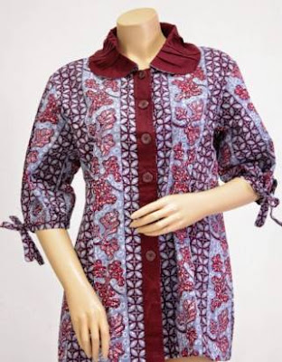 model baju batik kerja atasan wanita