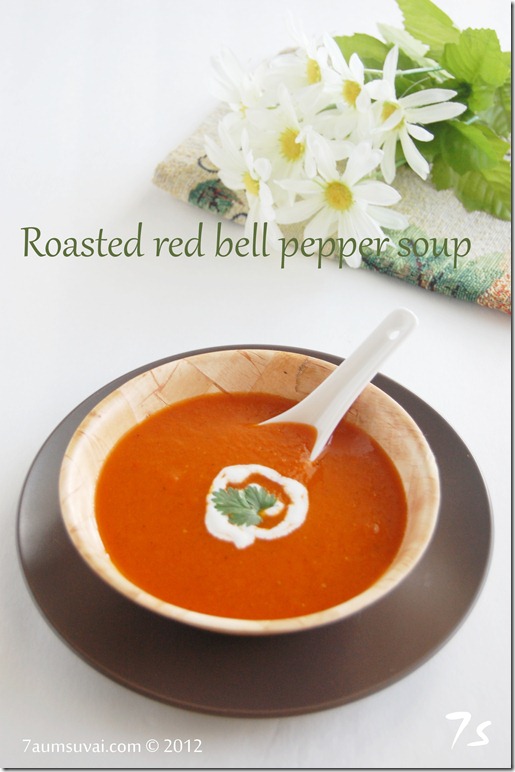 Roasted red bell pepper soup