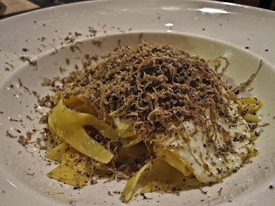 inItaly, pappardelle fried egg butter black truffle