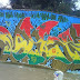 Grafite arte de rua , em cores do raggae , desenho de grafite