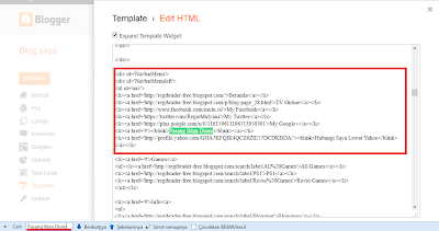 Cara Mengedit Halaman Template Bawaan Hasil Download pada Blog