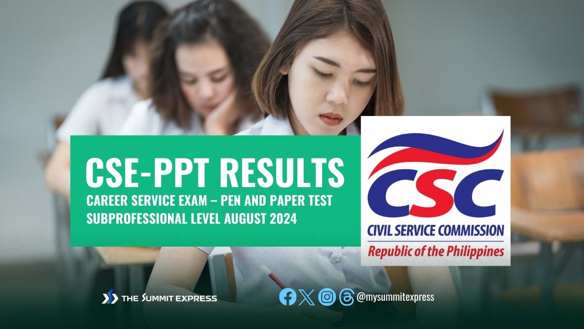 CSE-PPT List of Passers: August 2024 Civil Service Exam SubProfessional
