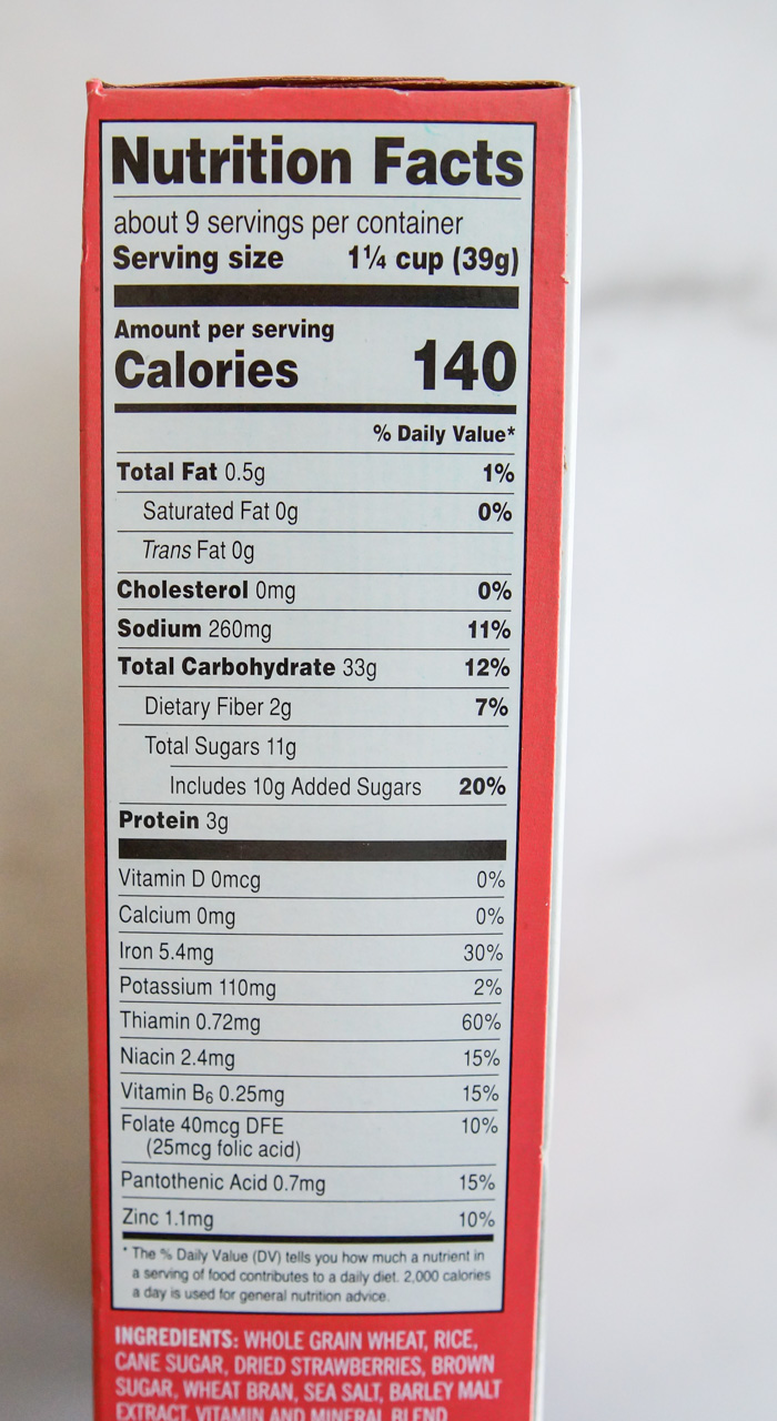 Trader Joe's Flakes & Strawberries Cereal nutrition info
