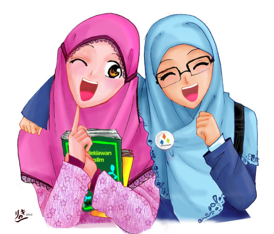 Kumpulan Gambar  Animasi  Wanita  Muslimah Terbaru 