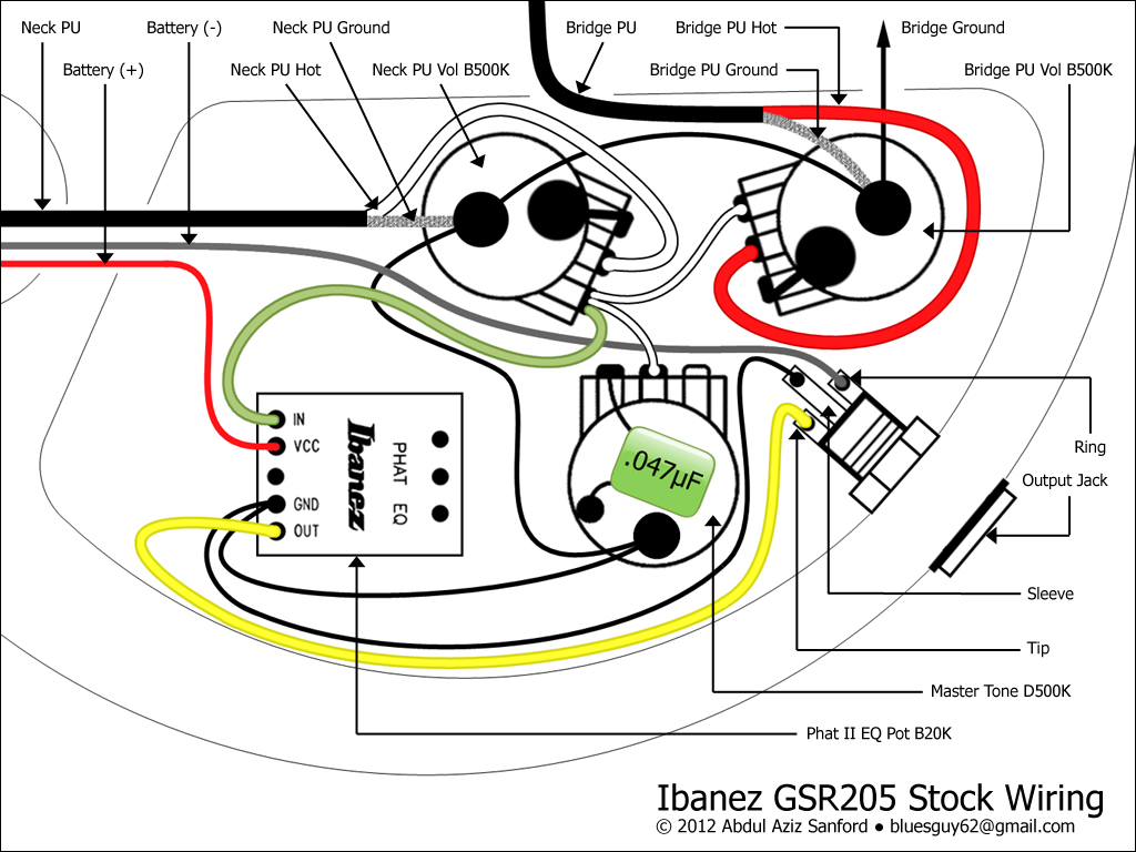 CA Gear Blog: Ibanez GSR205 Stock Wiring