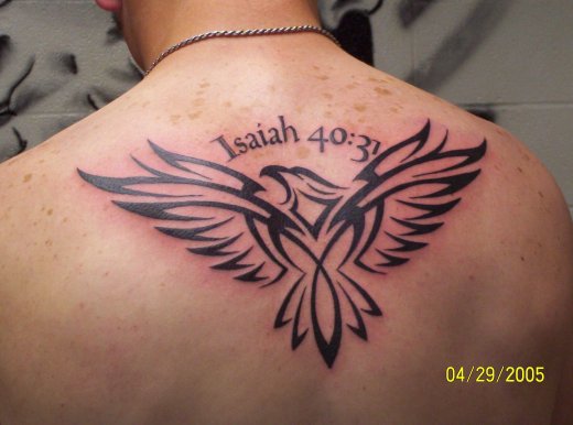 Upper Back Tattoo For Men. men upper back tattoo eagle