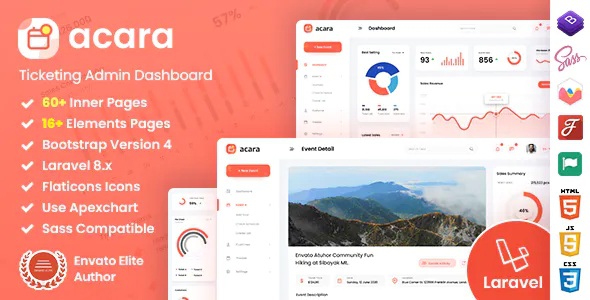 Best Ticketing Bootstrap Laravel Admin Dashboard Template